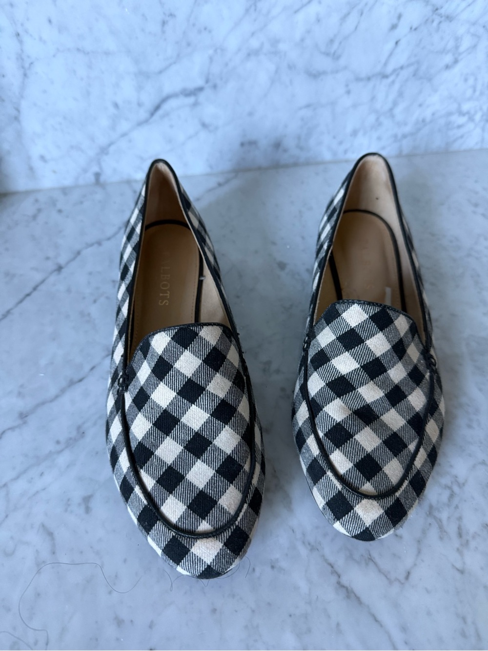 Black & White Gingham Loafers - Talbots